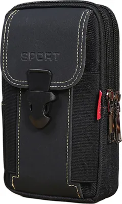 Produktbild von Gürteltasche für einen aktiven Lebensstil. Handy-Gürteltasche aus Segeltuch, Kunstleder, Reißverschluss, Gürtelverschlusstasche für Reisen und Outdoor-Aktivitäten
