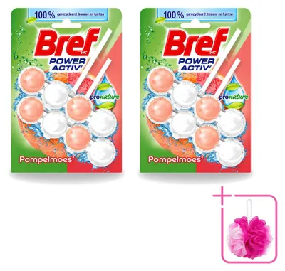 Produktbild von 2 x Bref Pronature Toiletblock Grapefruit 2 x 50 g - Sparpackung - 2 Stücke