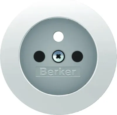 Produktbild von HAGER BERKER R.1/R.3 Zentralplatte mit Shutter für Dose mit Schutzkontakt weiß 3965762089