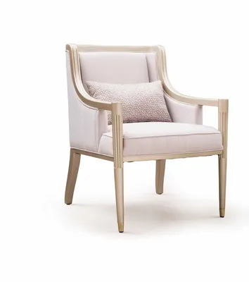 Produktbild von Sessel Club Lounge Designer Lehn Stuhl Polster Sofa 1 Sitzer Holz mit Textil Neu