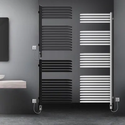 Image de Sèche-serviettes anthracite avec thermostat LCD et résistance de 300 W