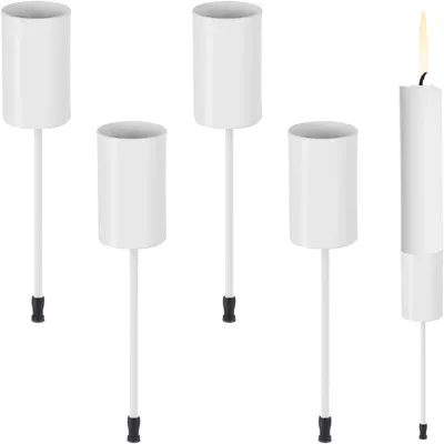 Immagine prodotto di Set di 4 portacandele per l'avvento, design retrò, colore bianco