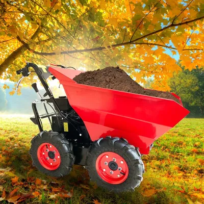 Produktbild von BRAST Benzin Muldenkipper Mini-Dumper Motor-Schubkarre Dumper Radlader 4,8kw/6,5PS Allradantrieb 300 kg Traglast