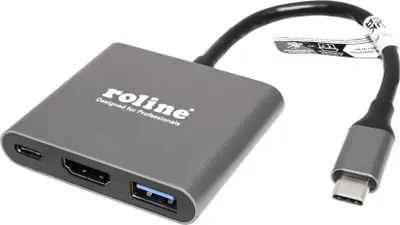 Obrázok produktu pre ROLINE 12.03.3199, 2.0/3.2 Gen 1 (3.1 Gen 1), USB Typ-C, HDMI výstup, 3840 x 2160 px