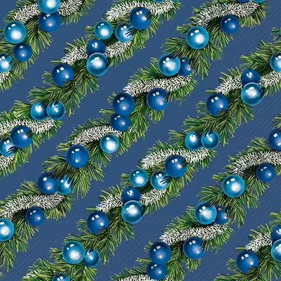 Produktbild von CHRISTMAS GARLAND Blue Lunch-Servietten L1060440