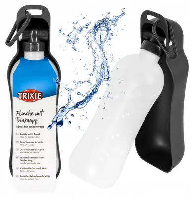 Produktbild von Tragbare Hundetrinkflasche mit Napf 700ml für unterwegs
