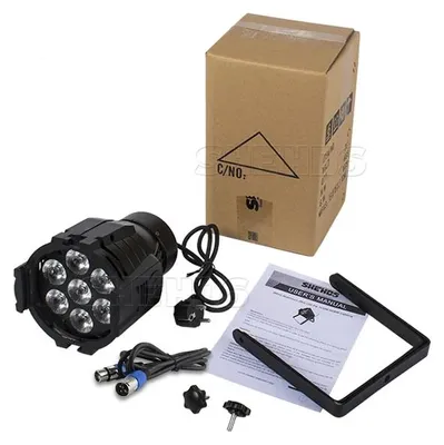 Produktbild von Bühnenscheinwerfer-Effekt, dynamische RGBWA UV-Beleuchtung, DMX512-Steuerung, 7x18W
