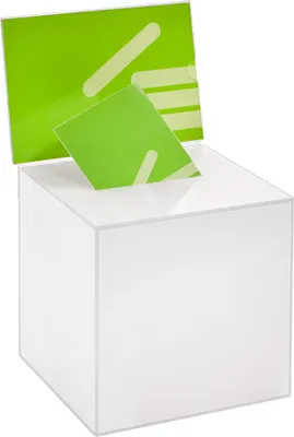 Produktbild von Losbox / Aktionsbox 200x200x200mm mit Topschild DIN A5 Quer, aus opalem / blickdichtem Acrylglas / Spendenbox / Einwurfbox / Gewinnspielbox / Acryl / Milchglas / undurchsichtig - Zeigis®