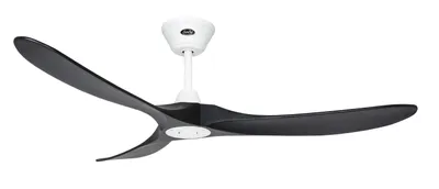 Immagine prodotto di Ventilatore da soffitto a risparmio energetico con telecomando Eco Genuino 152 cm Bianco opaco / Nero opaco