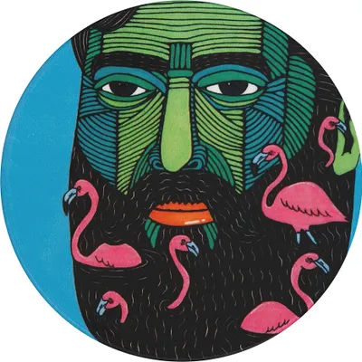 Produktbild von Maxwell & Williams DU0194 MULGA Untersetzer rund, 10,5 cm, Flamingo Man (Flamingo & Mann), Keramik - Kork