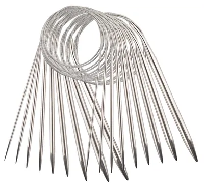 Produktbild von 9 Rundstricknadeln aus Edelstahl in verschiedenen Größen, Häkelnadeln, Stricknadeln, Wollnadeln für Webprojekte – 2,5 mm / 3,5 mm / 4,5 mm / 5,5 mm / 6 mm / 7 mm / 8 mm / 9 mm / 10 mm