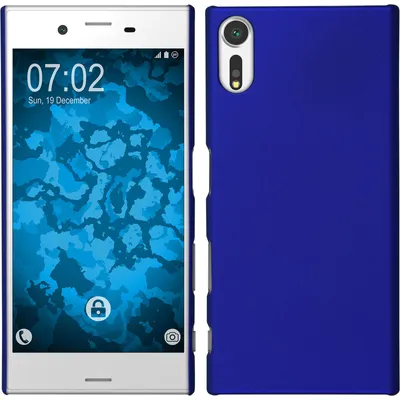Produktbild von PhoneNatic Case kompatibel mit Sony Xperia XZs - Hülle blau gummiert Hard-case + 2 Schutzfolien
