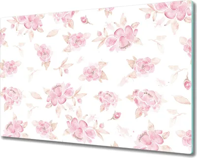 Produktbild von Glas Schneidebrett Herdabdeckplatten Schneideplatten - 80x52 cm - Aquarell Blumen