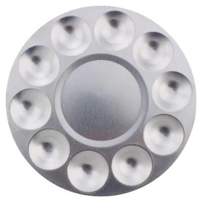Farbmischpalette aus Metall, 2 Stück, 10 Vertiefungen, 18,7 cm