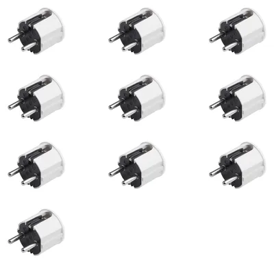 Produktbild von Meister Schutzkontakt-Stecker 10 Stück weiß 250 V 16 A Maximaler Kabelquerschnitt 2,5 mm² IP20 Innenbereich