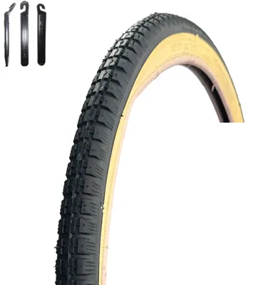 Produktbild von maxxi4you 1 x VEE Rubber V015 18" Fahrradreifen Schwarz/Gumwall 37-387 (18 x 1  3/8) inkl. maxxi4you Reifenheber