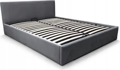Zdjęcie produktu dla Łóżko tapicerowane z pojemnikiem i stelażem LT101 Velio 140x200x80 c.szary
