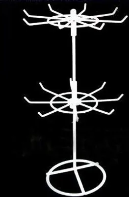 Produktbild von Verkaufsständer mit 2 Kränzen je 8 Haken drehbar Metall weiss