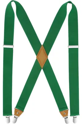 Productafbeelding van Heren- en damesbroekriem, X-vorm, 4 metalen clips, groen