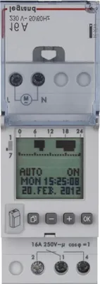 Image de Legrand AlphaRex³ D21, minuterie hebdomadaire numérique, 230 VCA, 1 canal, 2 TE, 1 pièce.