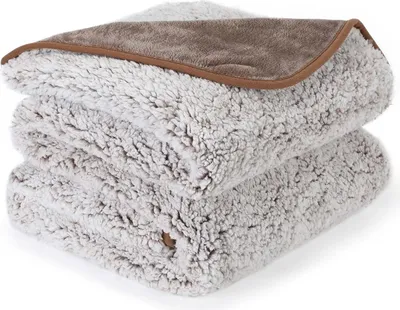 Produktbild von PETTOM Hundedecke Wasserdicht, Flauschig aus Sherpa Fleece, Hunde Decke Sofaschutz, Katzendecke und Weich, Hund Katze Braun 100 x 75 cm