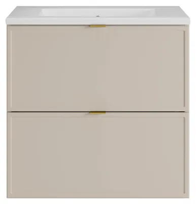 Produktbild von Hängender Badezimmerschrank mit Einbauwaschbecken – beige – 60 cm – ONDIL