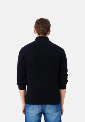 Immagine prodotto di Maglione da marinaio Lacoste da uomo in lana, con zip corta, blu navy