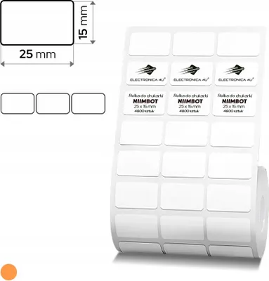 Produktbild von Selbstklebende Thermotransferetiketten für Niimbot K3, 25x15 mm, 4800 Stück