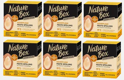 Produktbild von Nature Box Argan Nutrition Conditioner Bar 6 x 80 g - Feste Haarspülung mit Arganöl - Vorteilspack