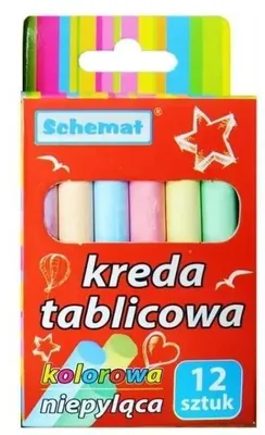 Produktbild von Farbige Tafelkreide, 12 Stück – Schema