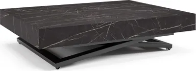 Produktbild von FURNLUX Couchtisch Sanna U Schwarz 80cm / Hauptfarbe: Schwarz / Abmessungen: 80 x 80 x 200 cm