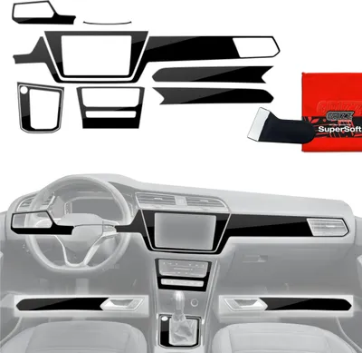Obrázok produktu pre 9in1 Ochranné fólie Grizz Protector pre stredovú konzolu a palubnú dosku – Volkswagen Touran Highline (2025) Čierna lesklá
