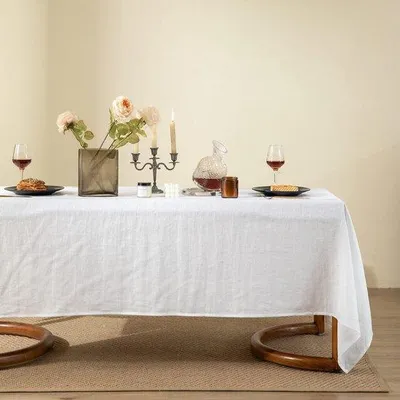 Image de Nappe en non-tissé naturel, 100 % naturel, lavable, 140 x 250 cm, blanche