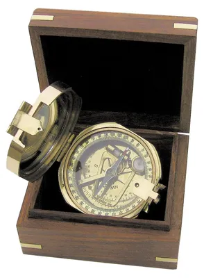 Immagine prodotto di Bussola Brunton in scatola di legno, diametro 7,5 cm