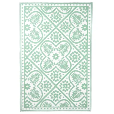 Zdjęcie produktu dla Esschert Design dywan zewnętrzny 182x122 cm wzór płytki zielono-biały