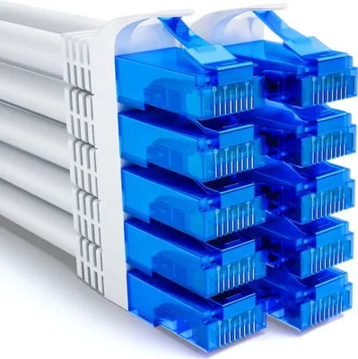 Produktbild von deleyCON 10x 2m CAT6 Netzwerkkabel Set - U-UTP RJ45 CAT-6 LAN Kabel Patchkabel Ethernetkabel DSL Switch Router Modem Repeater Patchpanel - Weiß