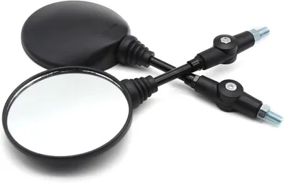 Productafbeelding van Motorspiegels rond - 2 stuks - 10 mm - Zwart