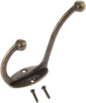 Produktbild von Set aus 10 Vintage-Haken — Wandmontierte Metallhaken — Doppelhakige Aufbewahrungshaken für Zuhause