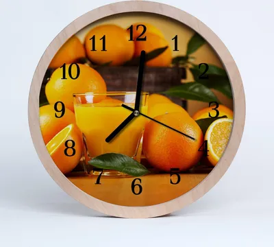 Produktbild von Holzuhr 20fi cm wanduhr - Orangen Obst