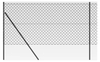 Produktbild von Kettengitterzaun Set mit 2 grauen Stahlpaneelen 25 x 1 m