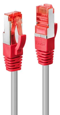 Produktbild von LINDY Patchkabel Cat6 CrossOver S/FTP grau/rot 3.00m