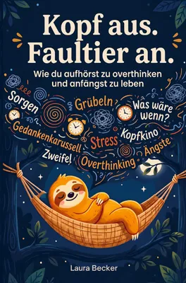 Produktbild von Kopf aus. Faultier an - Wie du aufhörst zu overthinken und anfängst zu leben