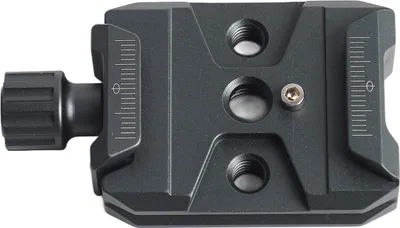 Image de XILETU QR-40S Attache de plaque QR en alliage d'aluminium avec fente de plaque QR Arca 3/8 pouces et trou de vis 1/4 pouces compatible avec la plaque QR DJI RS2/RSC2/RS3