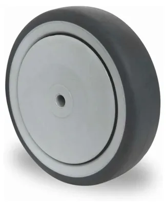 Productafbeelding van Reservewiel, diameter 100 mm, draagvermogen 100 kg, grijs rubber, asdiameter 8 mm, naaf lengte 36 mm
