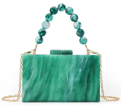 Image de Solidchoice - Pochette en acrylique avec des perles, idéale pour les soirées et les mariages