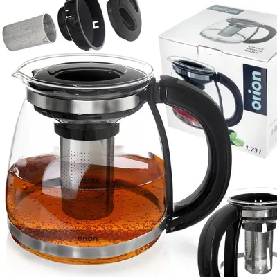 Produktbild von Orion Teekanne Glaskessel Teekessel mit Sieb aus Glas hitzebeständig 1,73 L