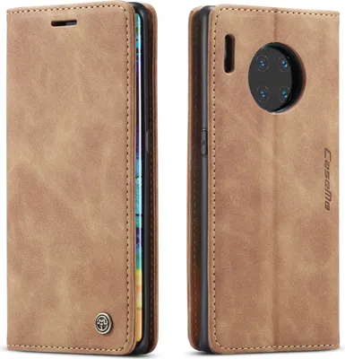 Produktbild von Huawei Mate 30Pro Hülle, LaimTop Retro Kunstledertasche TPU Innere, Kartenfächer, Magnetverschluss, Klapphülle mit Standfunktion Schutzhülle für Huawei Mate 30Pro Braun