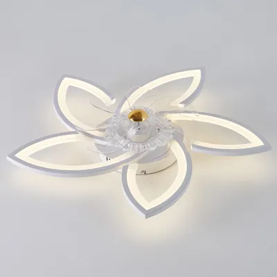 Produktbild von Moderner Deckenventilator mit LED-Beleuchtung - 70 cm - Weißes Aluminium - Für Wohnzimmer