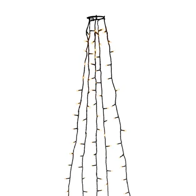 Immagine prodotto di Konstsmide - Mantello a LED con anello, per albero di Natale, 5 fili da 50 diodi ciascuno, preassemblati, 250 diodi color ambra, trasformatore interno da 24 V, cavo verde scuro; 6362-820