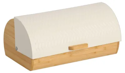 Obrázek produktu pro Chlebová krabice Zeller, bambus/kov, 36x21x17 cm, krémová/hnědá